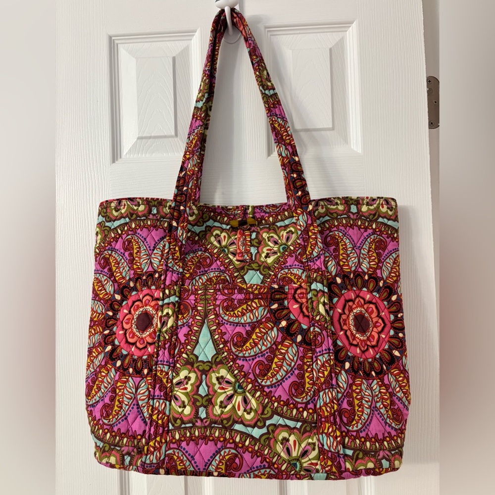 Vera Bradley Pink and Green Floral Tote